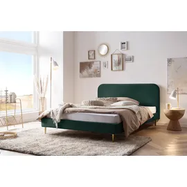 SalesFever Polsterbett mit Samtbezug - grün