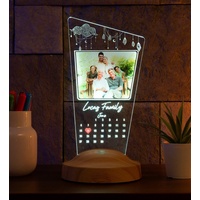 Geschenkelampe Fotogeschenk Personalisierbar mit eigenem Foto und Text in 3D Bilder Led Motiv Lampe gravieren hochzeit Herz (Fotokalender)