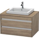 Duravit Ketho Waschtisch-Unterschrank KT675403535 80 x 55 cm, Eiche terra, für Einbauwaschtisch mittig, 2