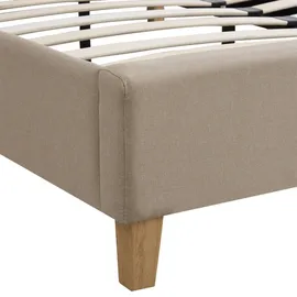 CARO-Möbel Polsterbett Adele Bett mit Stoff in beige 140x200 cm Doppelbett Jugendbett inklusive Lattenrost, Stoffbezug