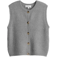 OPUS PANTS Damen Weste | PORAH Regular Strickweste im Alpaka Wollmix easy grey, 36 - 36