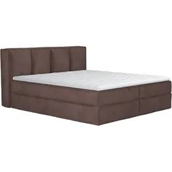 Boxspringbett HOME AFFAIRE "Sacy", braun, B:190cm L:230cm, 100% Polyester, Komplettbetten, Boxbett inkl. Topper, 2 Matratzen, Härtegrade H2, H3 und H4 wählbar