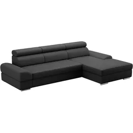 sit&more Ecksofa Broadway, mit verstellbaren Kopfteilen, wahlweise mit Bettfunktion schwarz