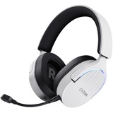 Trust GXT 491W Fayzo Gaming Headset Bluetooth + 2.4 GHz, 7.1 Surround Sound, 22H Akkulaufzeit, 35% Recyclingkunststoff RGB Over-Ear Kopfhörer Kabellos Bluetooth PC PS5 PS4 Switch, Weiß