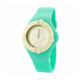 HELLO KITTY hk7158ls-10 40 mm Edelstahlgehäuse Grün Silikonarmband Grün