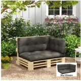 Outsunny Palettenkissen 120 x 80 x 12 cm grau 3-tlg.