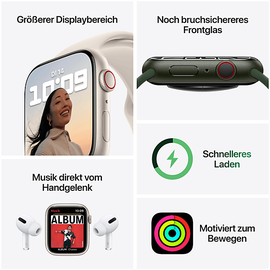 Apple Watch Series 7 GPS + Cellular 41 mm Aluminiumgehäuse (product)red, Sportarmband (product)red