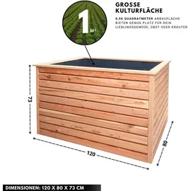Mega-Holz Hochbeet Rhombus L 120 x 80 x 73 cm Lärche