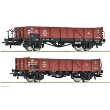 Roco 2-tlg. Set: Offene Güterwagen PKP 6600150 H0