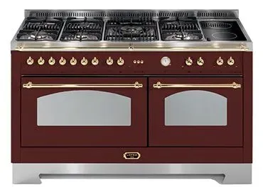 RRD 156 SMFET + MFT / AEOV 150cm Standherd mit Gaskochfeld - BURGUNDY / MESSING