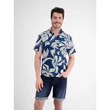 LERROS Kurzarmhemd LERROS "LERROS im Hawaiian-Style«, Gr. XXL Normalgrößen, space blue Herren Hemden Kurzarm