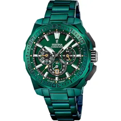 Festina Herren Armbanduhr Chrono Bike F20730/1 Edelstahl grün IP Special Edition