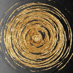 Leinwandbild LEONIQUE "Black and Gold", gold (goldfarben), B:70cm H:70cm, Canvas, Holzrahmen, Bilder, Akustikbild mit sehr guten Schallabsorptions-Eigenschaften