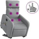 vidaXL Massagesessel mit Aufstehhilfe Stoff 89,5 x 95,5 x 0 cm Grau