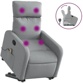 vidaXL Massagesessel mit Aufstehhilfe Stoff 89,5 x 95,5 x 0 cm Grau