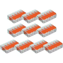 vasalat Set WAGO 221 Verbindungsklemmen 5-polig 0,14-4 mm2 mit Hebel, 10 Stück