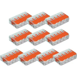 vasalat Set WAGO 221 Verbindungsklemmen 5-polig 0,14-4 mm2 mit Hebel, 10 Stück