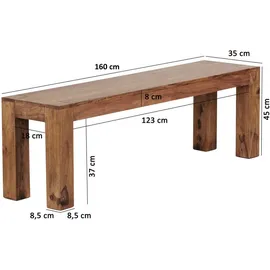 Wohnling Sitzbank Mumbai Braun 160 x 45 x 35 cm