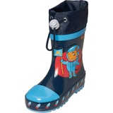 Playshoes Kinder Gummistiefel aus Naturkautschuk, trendige Unisex Regenstiefel mit Reflektoren, Die Maus Weltraum, 30/31 EU