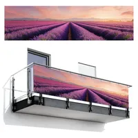 MuchoWow Balkon-Sichtschutz, Violett, Kunststoff, Rechteckig, 300x85 cm, Sonnen- & Sichtschutz, Sichtschutz Garten, Balkon Sichtschutze