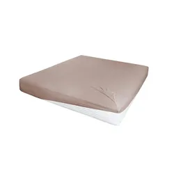 Jersey-Elastan Boxspringlaken , braun , Baumwollmischgewebe , Maße (cm): B: 150 H: 28 T: 28