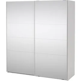 VCM Catania Schiebetürenschrank 2 Türen mit Spiegel 180x200cm weiß.