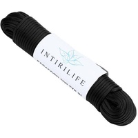 Intirilife 31m Nylon Outdoor Seil in SCHWARZ – Garten Seil 31 Meter lang und 4 mm dick – Paracord Seil Schnur reißfest und robust mit 7 Kernfäde