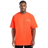 SMILODOX T-Shirt Unisex Liquid Brail, Oversize Shirt großes Logo-Print, 100% Baumwolle, Atmungsaktives Funktionsshirt, locker geschnitten, Perfekter Stoff orange XS