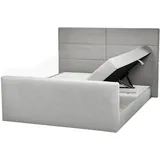 Beliani Boxspringbett hellgrau Textil, 160x200 cm