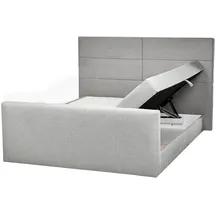 Beliani Boxspringbett hellgrau Textil, 160x200 cm