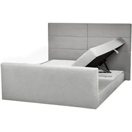 Beliani Boxspringbett hellgrau Textil, 160x200 cm