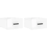 vidaXL Nachtschrank 2 Stk. 35 x 35 x 20 cm Hochglanz-Weiß