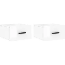 vidaXL Nachtschrank 2 Stk. 35 x 35 x 20 cm Hochglanz-Weiß
