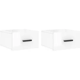 vidaXL Nachtschrank 2 Stk. 35 x 35 x 20 cm Hochglanz-Weiß