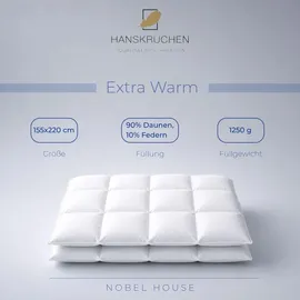 HANSKRUCHEN GmbH Hanskruchen Nobel House Daunendecke, Warm, 90% Daunen / 10% Federchen, 155 x 220 cm