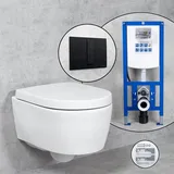 Geberit iCon Compact Wand-WC & Tellkamp WC-Sitz mit neeos Vorwandelement, L: 49 B: 35 weiß 204030600+16791BM#SET