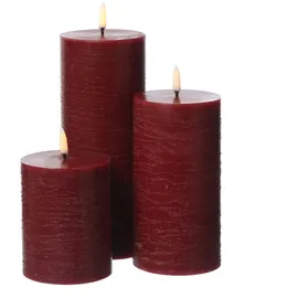 uYuni LED Kerzenset PIA 3 St. rot