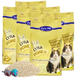 15 kg Lyra Pet® Tofu Katzenstreu + 2 Mäuse