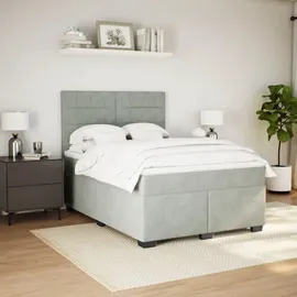 vidaXL Boxspringbett 140 x 200 cm Hellgrau