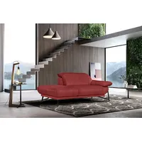 Egoitaliano Ottomane Anais, erstklassiges Designsofa, Breite 179 cm, Fußfarbe schattengrau, Kopfteil verstellbar, Luxus-Microfaser Lederoptik, marsala rot