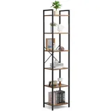 Rustikales Bücherregal Standregal Lagerregal Metall 6 Ebenen 30x40x187cm