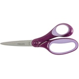 Fiskars Schülerschere, Schere für Kinder ab 12 Jahren, Rechtshändig, SoftGrip, Gesamtlänge: 18 cm, Edelstahl-Klingen, Glitzerndes Violett, 1067860