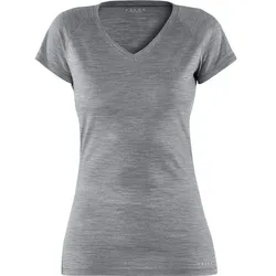FALKE Damen Kurzarmshirt Skiing, Grey-heather, XL