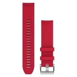  QuickFit 22-Uhrenarmbänder Silikon Rot mit Teilen in Titan 