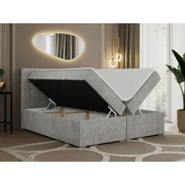 MKS Boxspringbett 160 x 200 cm H3 Hellgrau