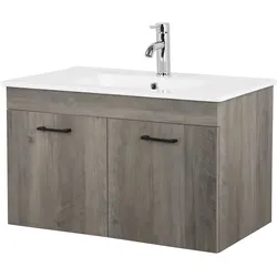 Waschtisch WELLTIME "Florenz", grau, B:79cm H:48cm T:45cm, MDF, Waschtische