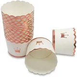Frau WUNDERVoll® 50 Muffin BACKFORMEN Krone Rosegold Durchmesser 6,1 cm/Muffinbackform, Muffinform, Backformen, Backförmchen, Cupcake Formen, Muffin Förmchen Papier