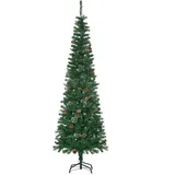 Homcom Künstlicher Weihnachtsbaum 195 cm Tannenbaum künstlich mit 556 Spitzen Christbaum Weihnachtsdeko inkl. Metallständer für drinnen