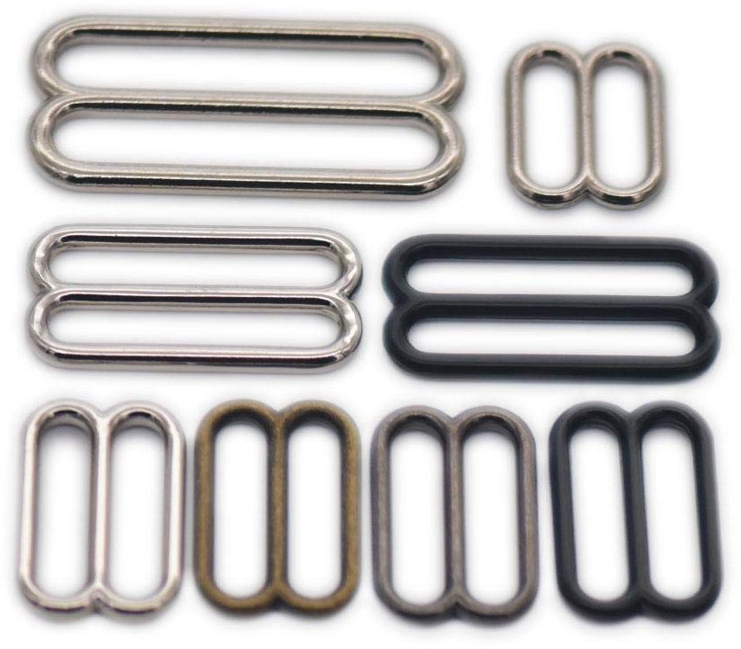 micoshop Triglides aus Metall mit breiter Öffnung, 38 mm, für Gürtel, Tasche, Gurt, Leder, Handwerk, Schwarz, 15 Stück