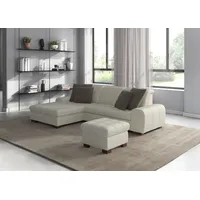 Ecksofa SIT & MORE "Luxor L-Form", beige (creme), B:275cm H:82cm T:173cm, Luxus-Microfaser ALTARA NUBUCK (100% Polyester);Soft clean (98% Polyester, 2% Polyamid);Struktur fein (100% Polyester), Sofas, Ecksofa, wahlweise mit Bettfunktion, Bettkasten und Kopfteilverstellung